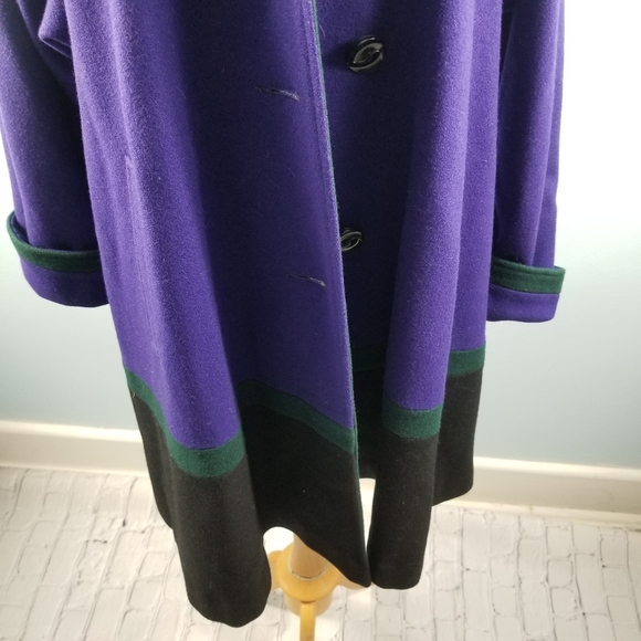 TRUE Vintage WOOL COLOR BLOCK SWING COAT - Picture 2 of 7